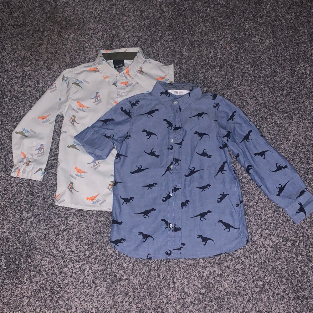 Boys long sleeve button down collar shirts